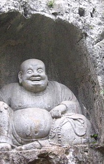 Happy Buddha cave carving, Hangzhou, China
